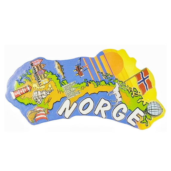 Norway 3D Map Fridge Magnet Souvenir Gift,Resin Handmade Norway Refrigerator Magnet Home Decoration Collection