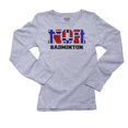 thumbnail image 1 of Norway Badminton - Olympic Games - Rio - Flag Women's Long Sleeve Grey T-Shirt, 1 of 2