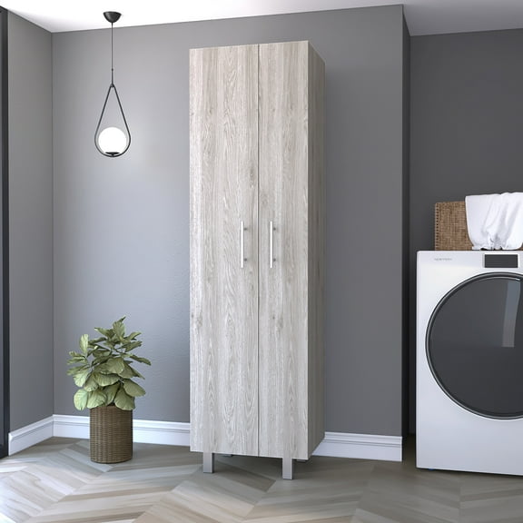 Norway Broom Closet Pantry, Five Shelves, Double Door Cabinet, Four Legs