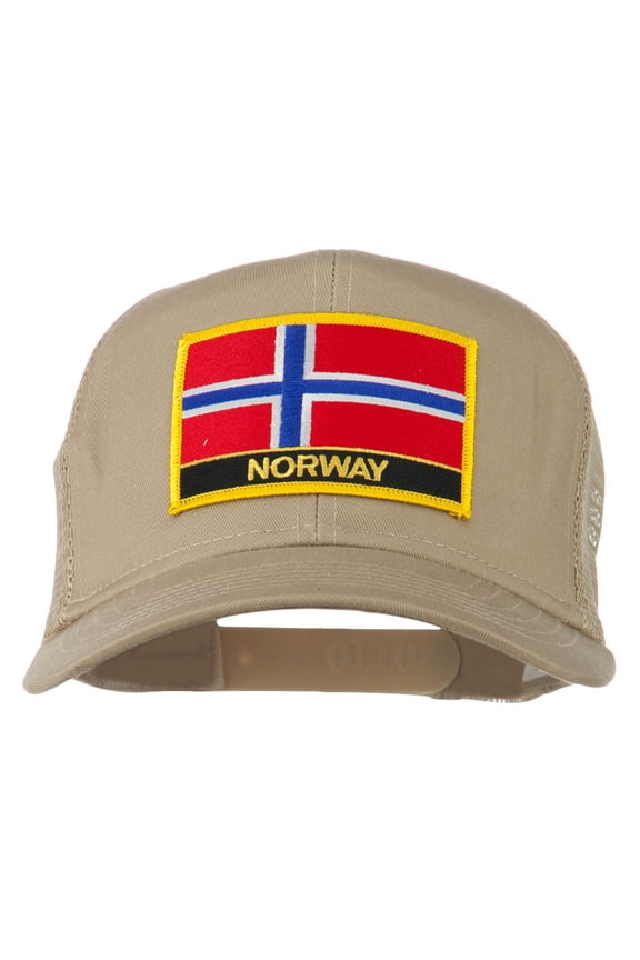 Norway Country Patched Mesh Back Cap - Khaki OSFM