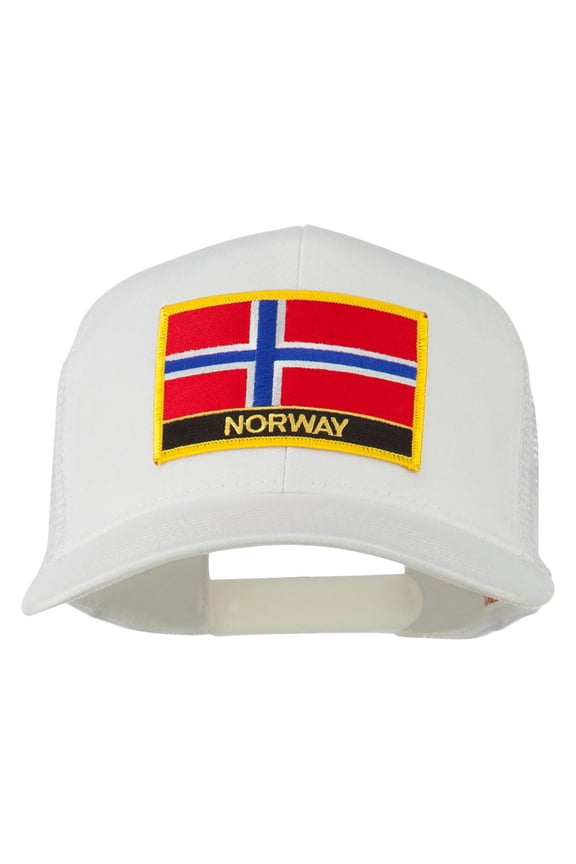 Norway Country Patched Mesh Back Cap - White OSFM
