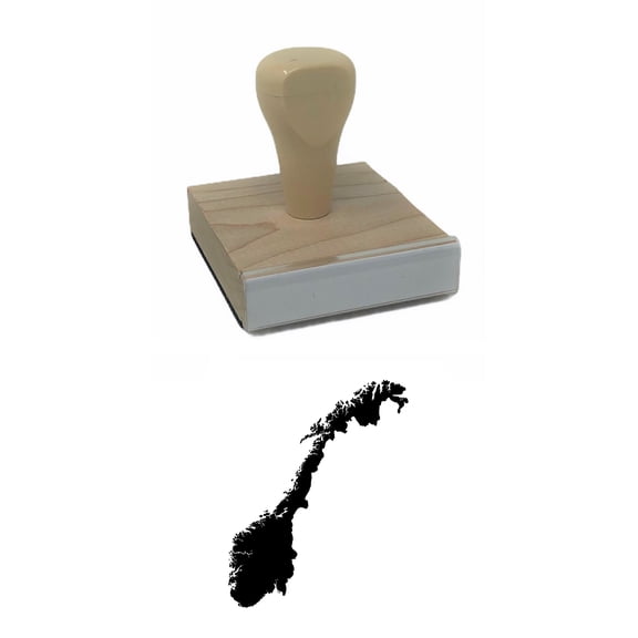 Norway Country Rubber Stamp, 2 X 2" Wood Stamp