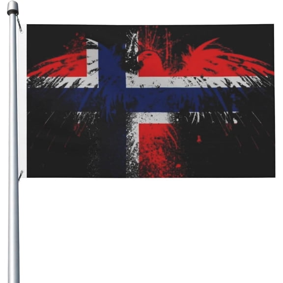 Norway Flag 3x5 Outdoor Double Sided Flag Banner For Outside With 2 Brass Grommets Patio Lawn Decor Flags