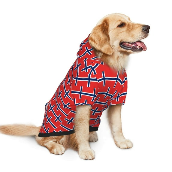 Norway Flag Dog Hoodie Pet Coat for Medium and Large Dogs Daily Use Small