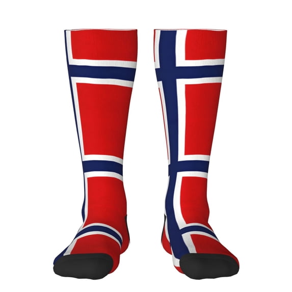 Norway Flag Knee High Socks for Women Long Leg Warmers Socks