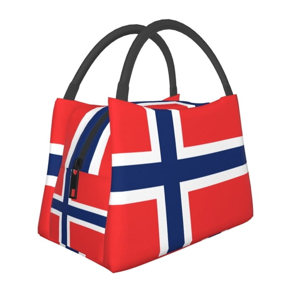 Norway Flag Lunch Bag Reusable Insulated Lunch Tote Cooler Box For Women Men