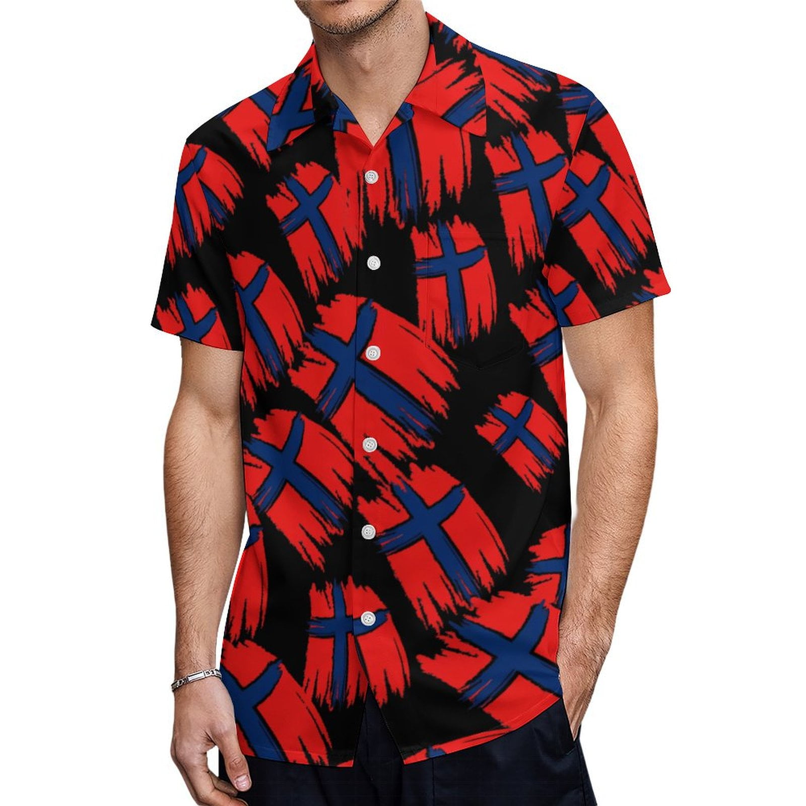 Nordisk Flair Men’s Casual Shirt Regular Fit Textured Weave Short Sleeve Breathable Cotton Blend