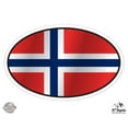 thumbnail image 1 of Norway Flag Oval - 3" Vinyl Sticker - For Car Laptop I-Pad Phone Helmet Hard Hat - Waterproof Decal, 1 of 1