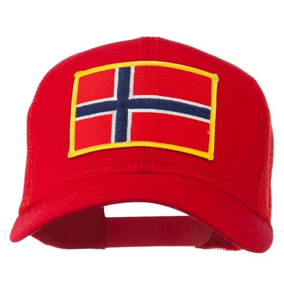 Norway Flag Patched Mesh Cap - Red OSFM