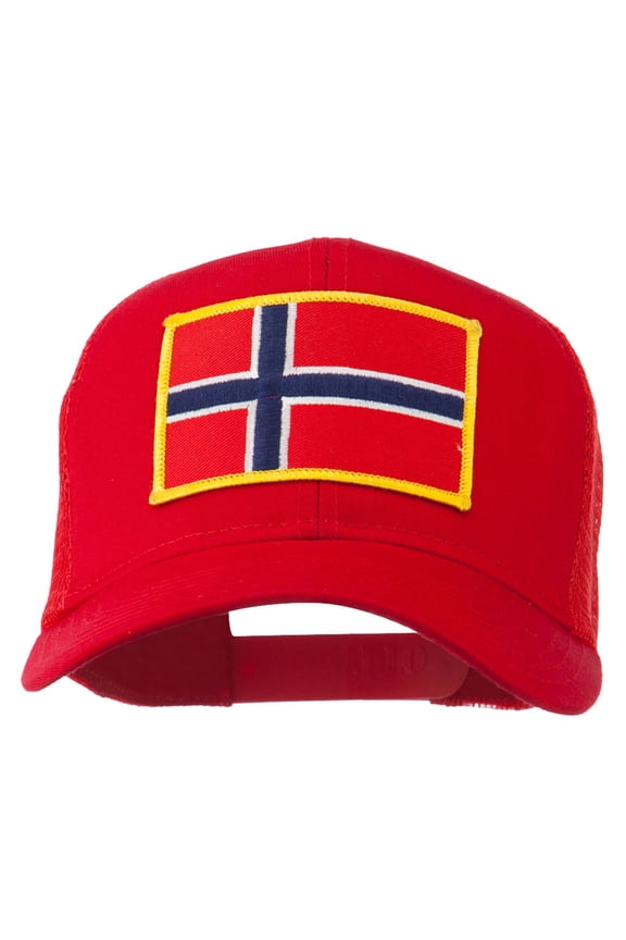 Norway Flag Patched Mesh Cap - Red OSFM