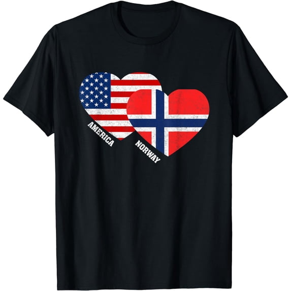 Norway Flag Shirt Norwegian American Pride Vintage T-Shirt