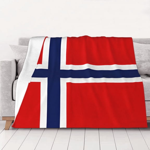 Norway Flag Warm Cozy Plush Throw Blanket for Couch Bed Sofa 60"x50"