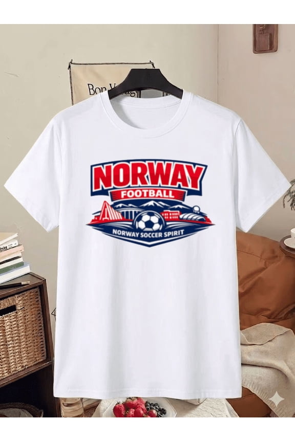 Norway Football Soccer Spirit T-Shirt, for men & women, S-5XL