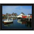 thumbnail image 1 of Norway Harbour 36x28 Large Black Ornate Wood Framed Canvas Art, 1 of 2