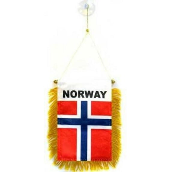 Norway MINI BANNER FLAG GREAT FOR CAR & HOME WINDOW MIRROR HANGING 2 SIDE
