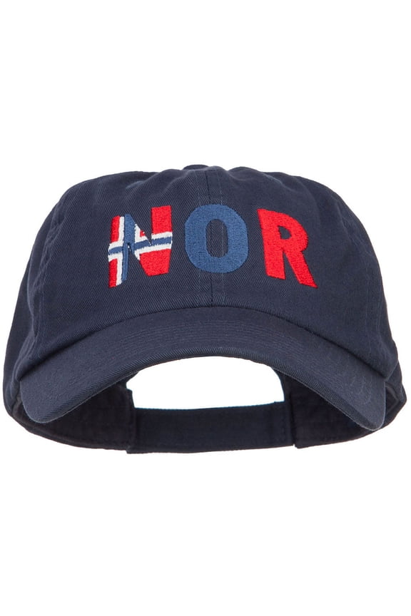 Norway NOR Flag Embroidered Low Profile Cap - Navy OSFM