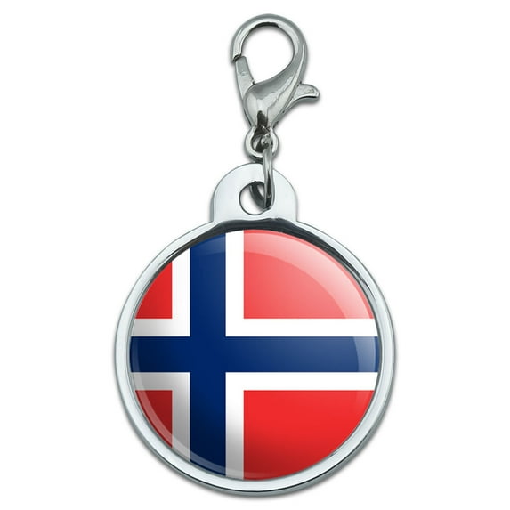 Norway National Country Flag Small Metal ID Pet Dog Tag
