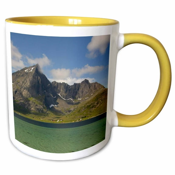3drose, Norway, Nordland, Lofoten, Gravdal, Fjord - Eu21 Cmi0140 - Cindy Miller Hopkins, 11oz Two-tone Yellow Mug