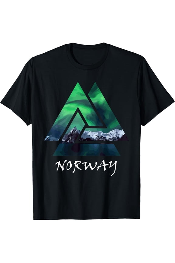 Norway Northern Lights Geometric T-Shirt