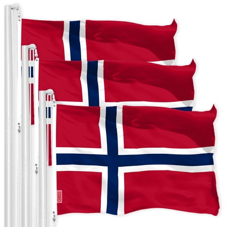 Norway Norwegian Flag 3x5FT 3-Pack 150D Printed Polyester By G128