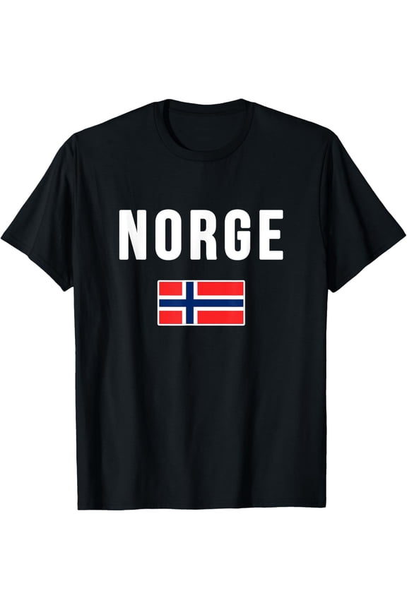 Norway Norwegian Flag Norge Love Souvenir T-ShirtMen and women, White Black T-shirt, size: Extra large S-1576XL