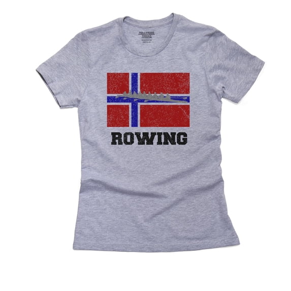 Norway Olympic - Rowing - Flag - Silhouette Women's Cotton Grey T-Shirt