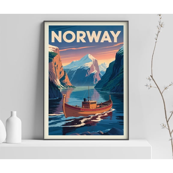 Norway Print Countries Of The World Travel Print Vintage Wall Print 323