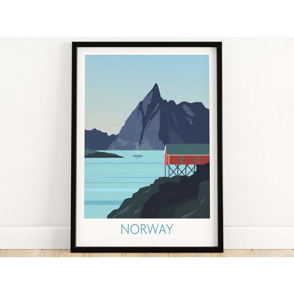 Norway Print Norway Travel Poster Norway Wall Art Nordish Travel Print Scandinavia Fjord A