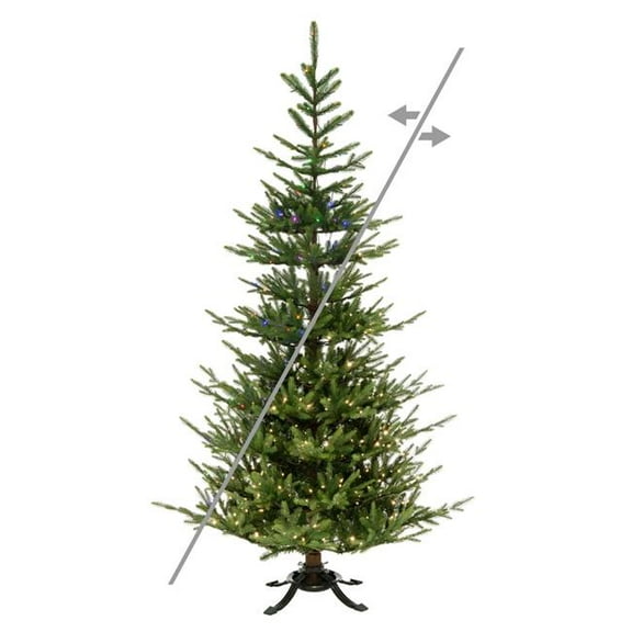 Vickerman  6 ft. x 44 in. Green Norway Spruce Artificial Pre-Lit Christmas Tree with 400 LED Color Changing - 5 mm