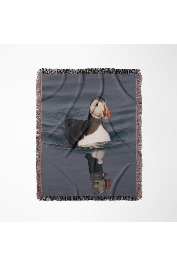 Norway, Svalbard, Spitsbergen Isl, Atlantic Puffin - Eu21 Pso0328 - Paul Souders, Woven Blanket