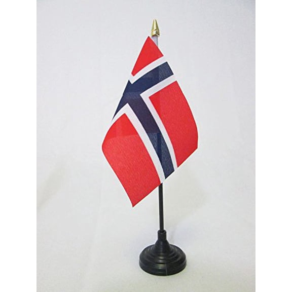Norway Table Flag 4'' x 6'' golden spear top
