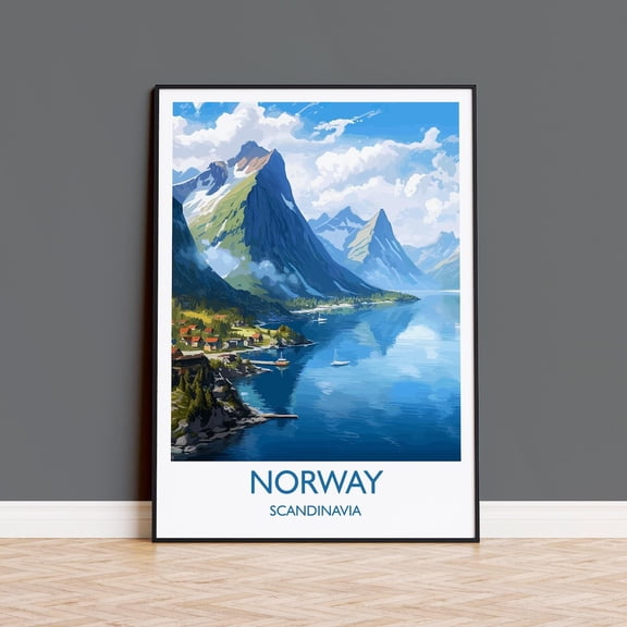 Norway Travel Print Of Norway Fjords Norway Travel Gift