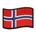 thumbnail image 1 of Norway with Waving Flag Cute Applique Multi-Color Embroidered Iron-On Patch - 2.5 Inch Small, 1 of 5
