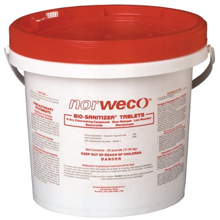 Bio-Sanitizer Wastewater Disinfecting Tablets, 25 lb. Pail