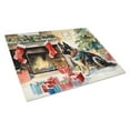 thumbnail image 1 of Norwegian Buhund Cozy Christmas Glass Cutting Board Large 12 in x 15 in, 1 of 5