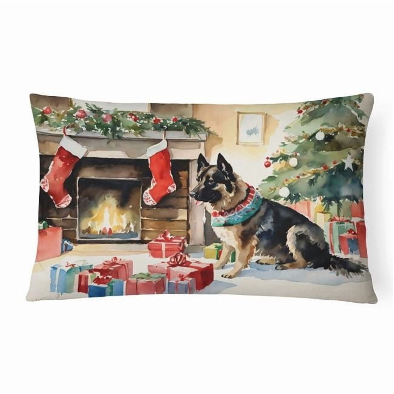 Norwegian Buhund Cozy Christmas Throw Pillow 12 in x 16 in