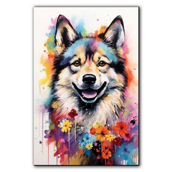 Norwegian Buhund Dog Arts Canvas - Large Abstract Paintings Colorfull Wall Art Dog Decor Dog Room Decor Animal Wall Art Animal Canvas