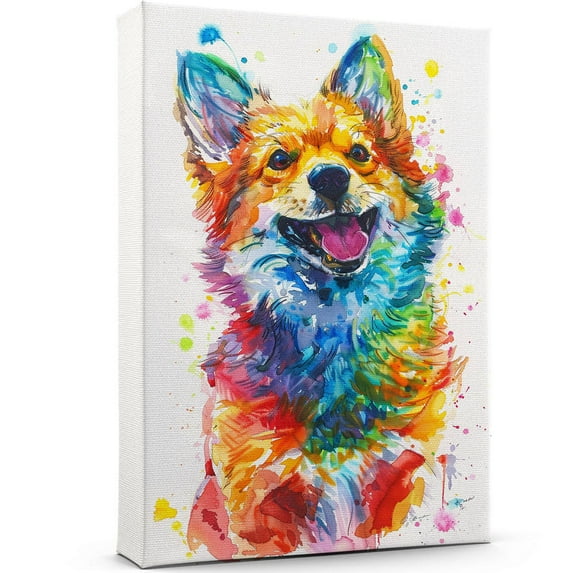 Norwegian Buhund Dog Canvas Wall Art Prints,Watercolor Dog Art Canvas Painting Poster,Pet Canvas Painting Puppy Artwork 8x12 inches