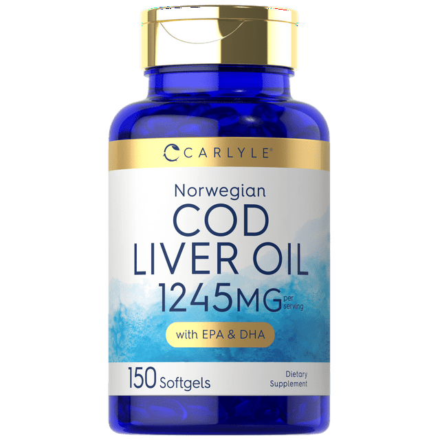 Norwegian Cod Liver Oil Softgels with EPA & DHA 1245mg 150 Count