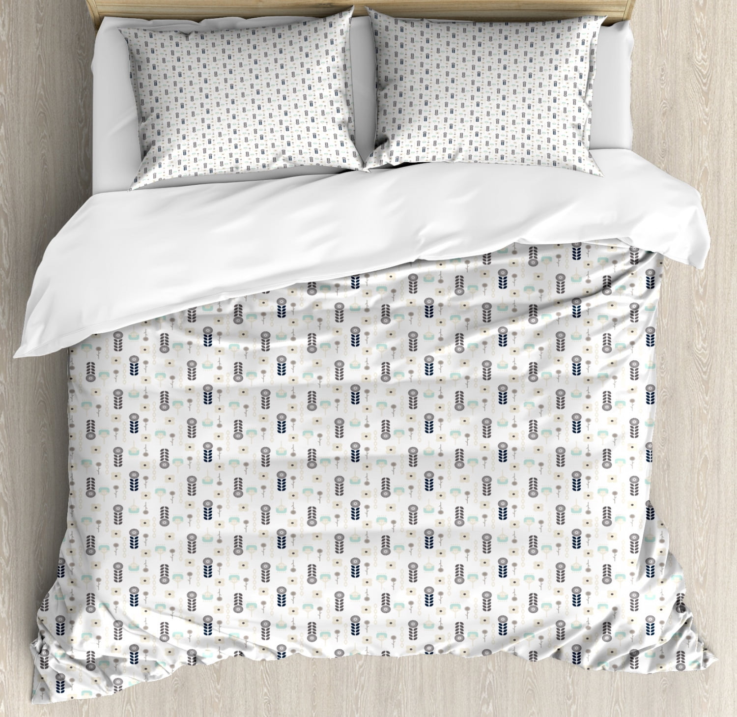 Queen Size Multicolor Microfiber Duvet Cover Set