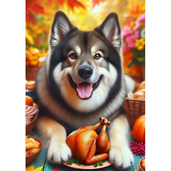 Norwegian Elkhound -  Best of Breed DCR Thanksgiving Garden Flag