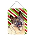 thumbnail image 1 of Norwegian Elkhound Candy Cane Holiday Christmas Wall or Door Hanging Prints, 1 of 2