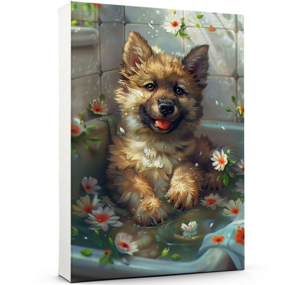 Norwegian Elkhound Dog Bathroom Decor - Funny Bathroom Decor Wall Art, Dog Bathroom Wall Art and Animal Poster, Dog Bathroom Signs and Funny Bathroom Art UNFRAMED