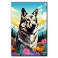 thumbnail image 1 of Norwegian Elkhound Dog Canvas Wall Art for Living Room, Funny Bathroom Wall Decor, Colorful Animal Painting Gift for Kid Teen Men, 1 of 4
