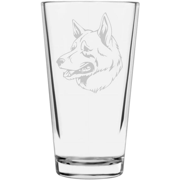Norwegian Elkhound Dog Themed Etched All Purpose 16oz Libbey Pint Glass
