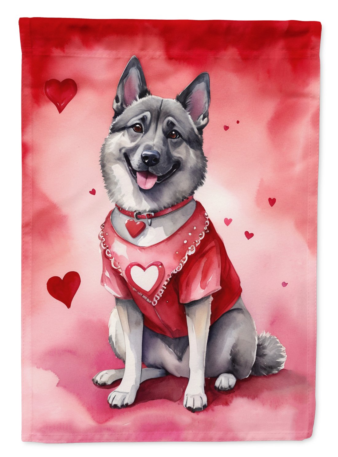 Norwegian Elkhound My Valentine Garden Flag 11.25 in x 15.5 in