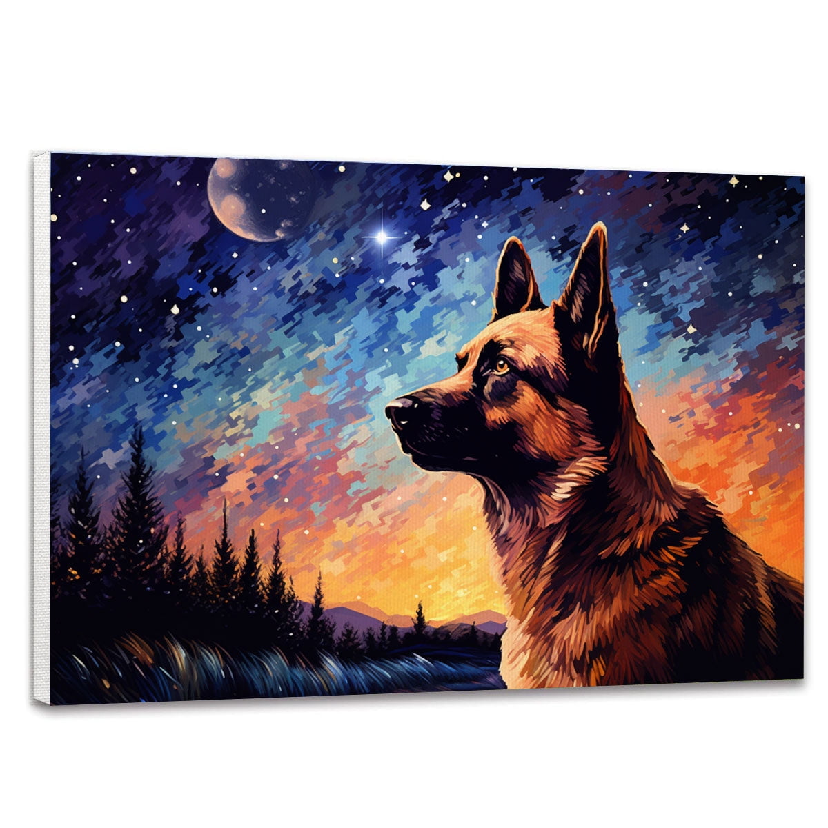 Aazon.co: Starry Night Dog Of Norwegian Elkhound Van Gogh Norwegian