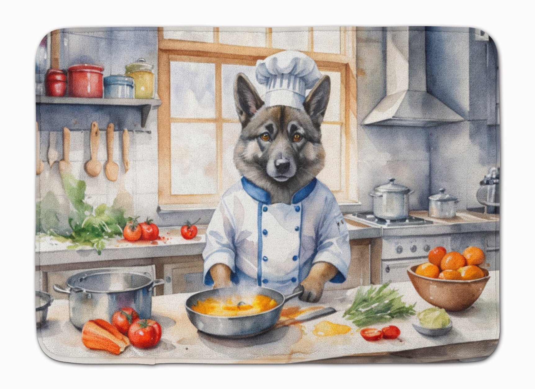 Norwegian Elkhound The Chef Memory Foam Kitchen Mat
