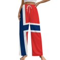 thumbnail image 1 of Norwegian Flag-1 Pajamas For Women Loose Retro Night Pajama Pants Comfortable Sleepwear Bottoms Homewear, 1 of 6