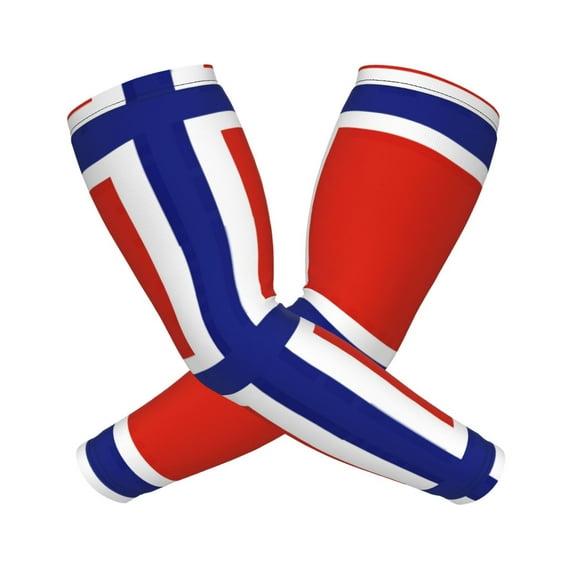 Norwegian Flag Arm Sleeves For Men And Women Compression Sun Protection Tattoo Cover Up Baseball Basketball Running